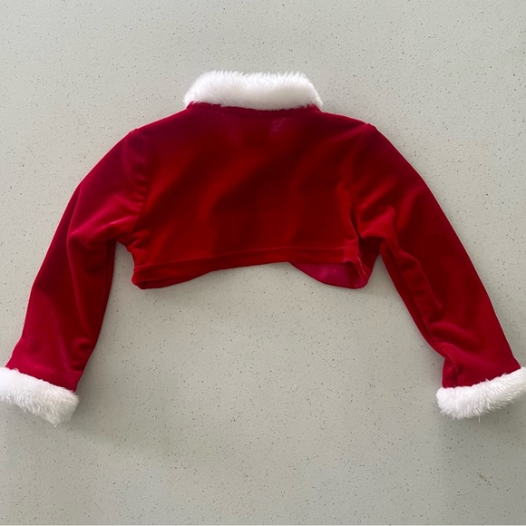 Perfectly Dressed red velvet baby jacket white fur trim coat 18M Santa Christmas - Picture 4 of 7